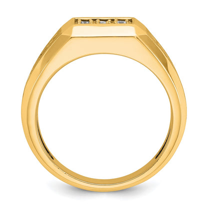 10K Yellow Gold Ibgoodman Men'S Polished And Satin Square Cluster Ring Mounting