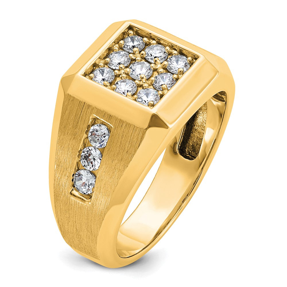 10K Yellow Gold Ibgoodman Men'S Polished And Satin Square Cluster Ring Mounting