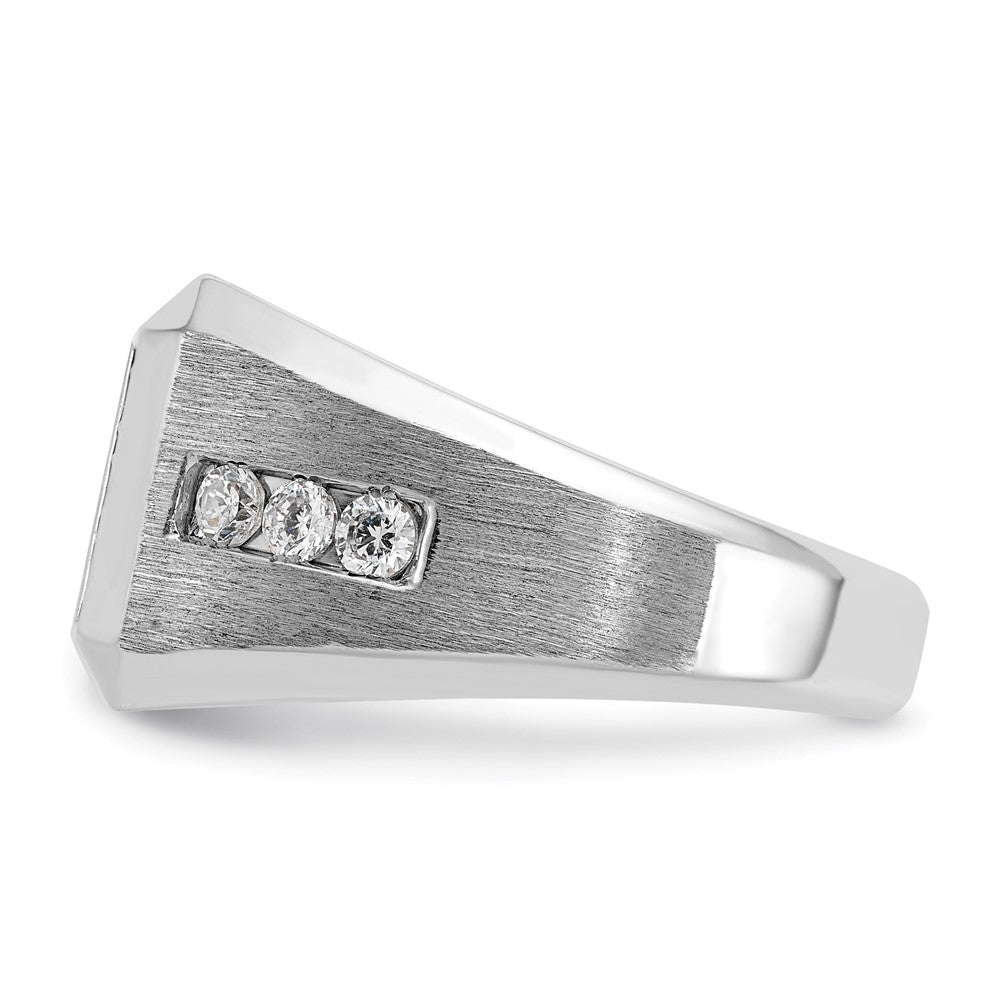 14k White Gold 1 Ct. Lab Grown Diamond VS/SI+ G+ Square Cluster Men's Ring