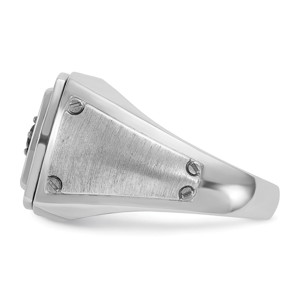 14k White Gold with Black Rhodium Men's 5/8 carat Black/White Diamond Complete Ring