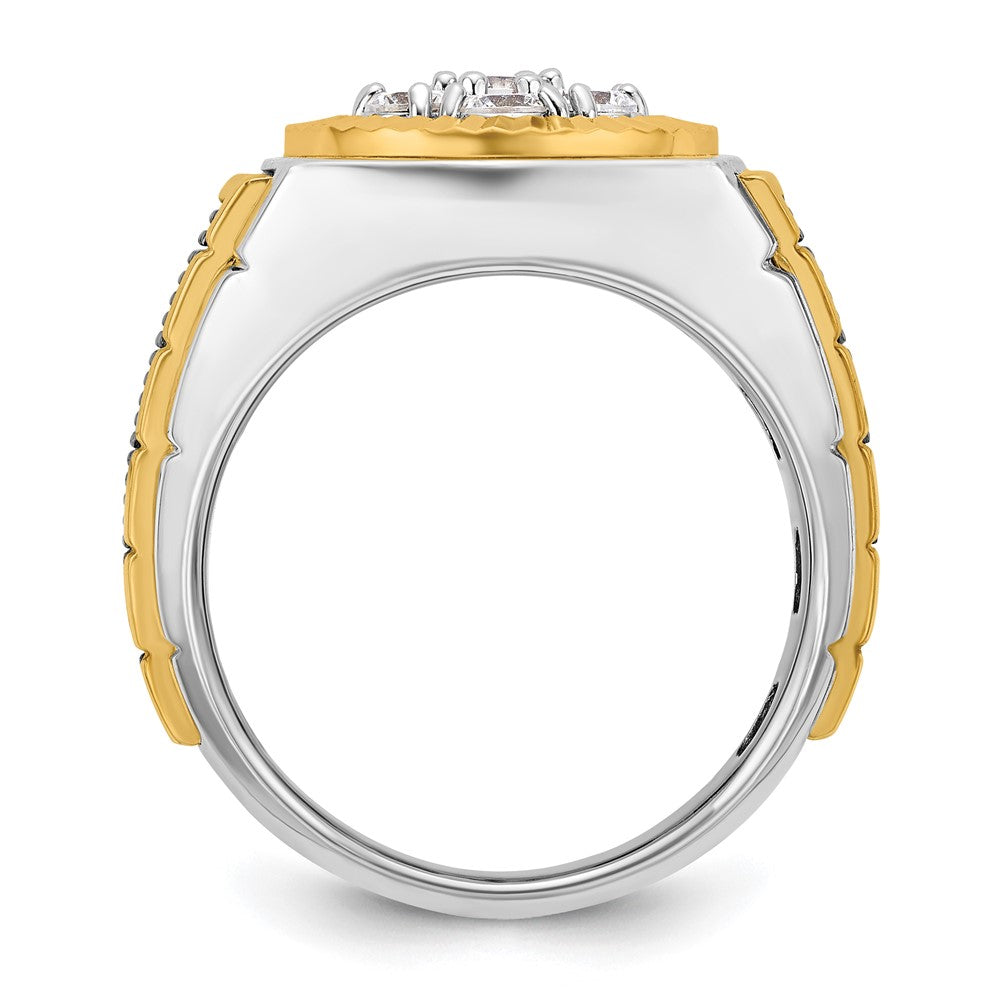 14k Two-tone Gold w/Black Rhodium Men's 1 carat Diamond Complete Ring