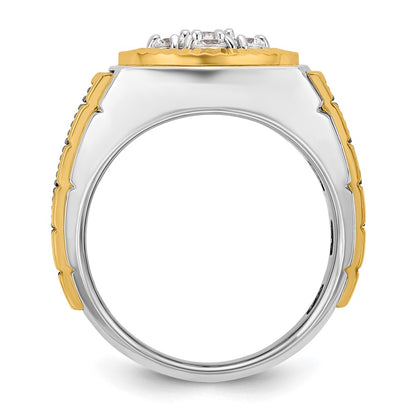 14k Two-tone Gold w/Black Rhodium Men's 1 carat Diamond Complete Ring