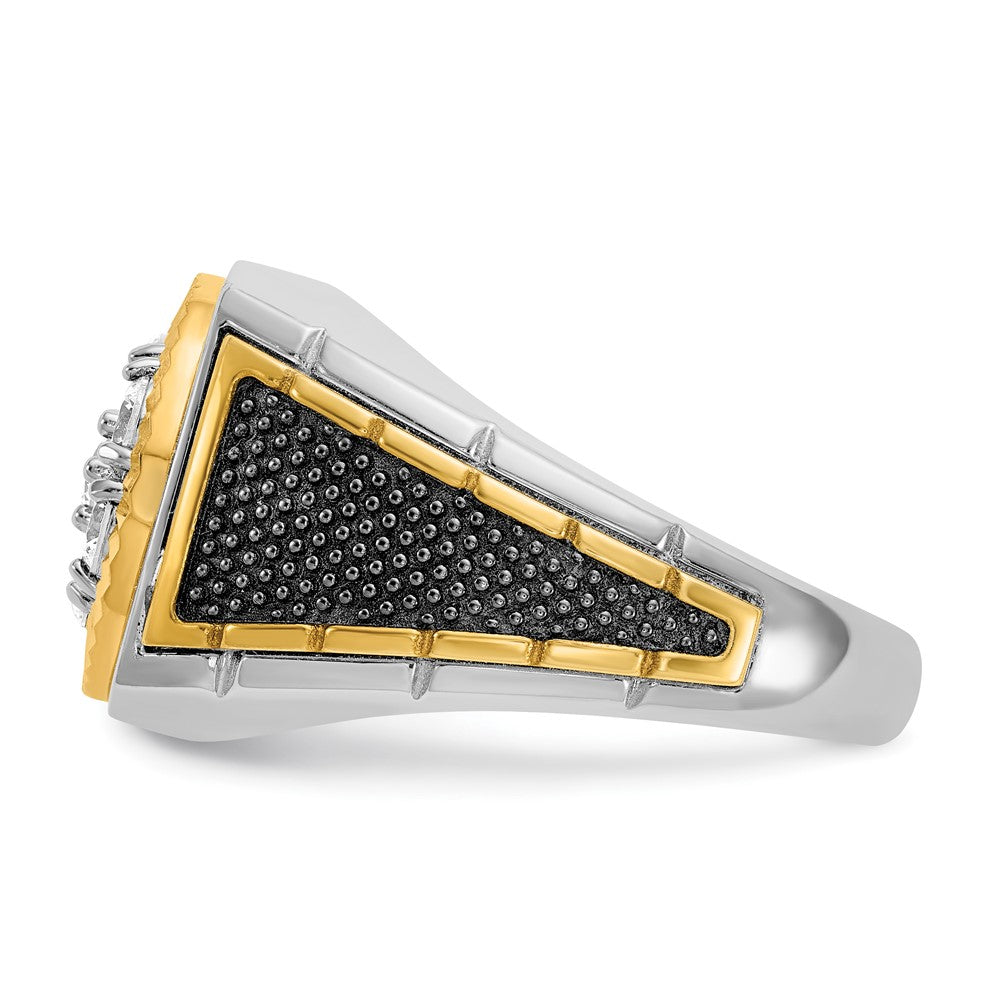 14k Two-tone Gold w/Black Rhodium Men's 1 carat Diamond Complete Ring