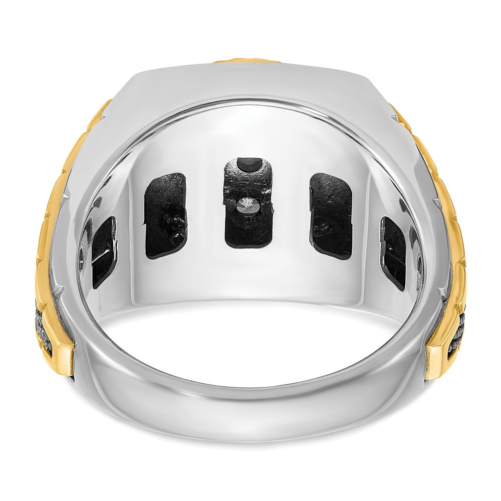 14k Two-tone Gold w/Black Rhodium Men's 1 carat Diamond Complete Ring