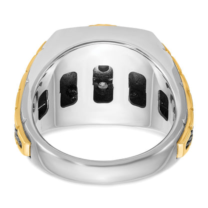 14k Two-tone Gold w/Black Rhodium Men's 1 carat Diamond Complete Ring