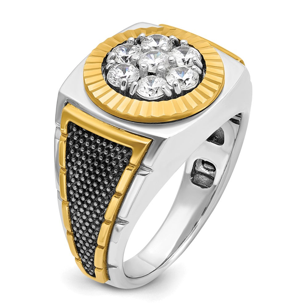 14k Two-tone Gold w/Black Rhodium Men's 1 carat Diamond Complete Ring