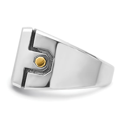 14k Two-tone Gold Men's 1.75 carat Diamond Complete Ring