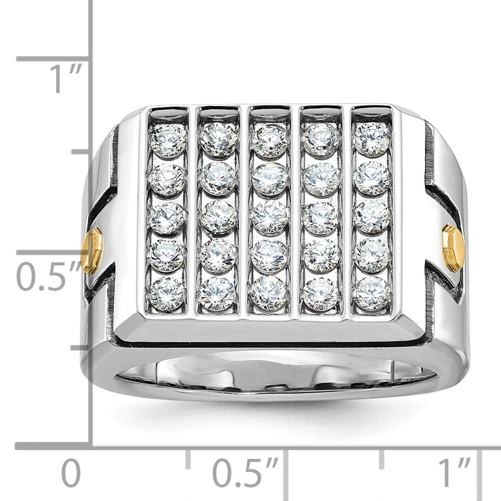 14k Two-tone Gold Men's 1.75 carat Diamond Complete Ring