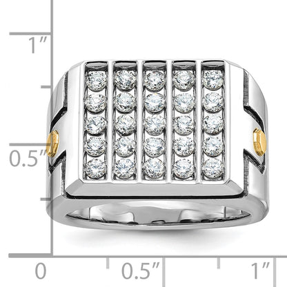 14k Two-tone Gold Men's 1.75 carat Diamond Complete Ring