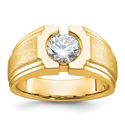 10K Yellow Gold Ibgoodman Men'S Polished And Satin Diamond Ring Mounting