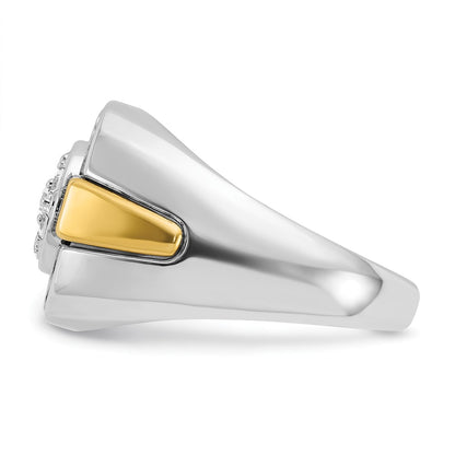 14k Two-tone Gold w/Black Rhodium Men's 1/2 carat Diamond Complete Ring