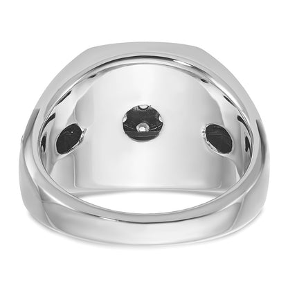 14k Two-tone Gold w/Black Rhodium Men's 1/2 carat Diamond Complete Ring