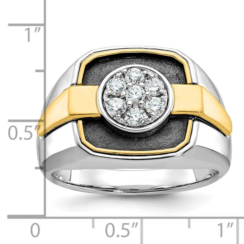 14k Two-tone Gold w/Black Rhodium Men's 1/2 carat Diamond Complete Ring