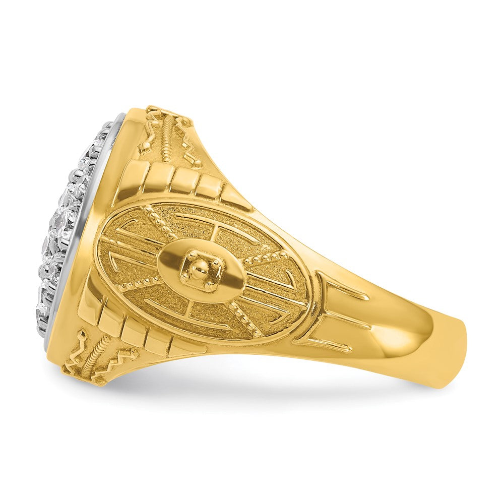 14k Two-Tone 1 5/8 Ct. Lab Grown Diamond VS/SI+ G+ Oval Men's Cluster Ring