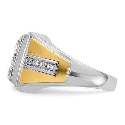 14k Two-tone Gold Men's 2.3 carat Diamond Complete Ring