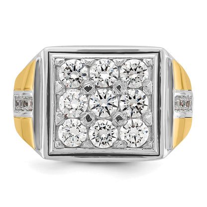 14k Two-tone Gold Men's 2.3 carat Diamond Complete Ring