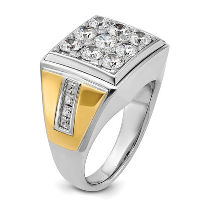 14k Two-tone Gold Men's 2.3 carat Diamond Complete Ring