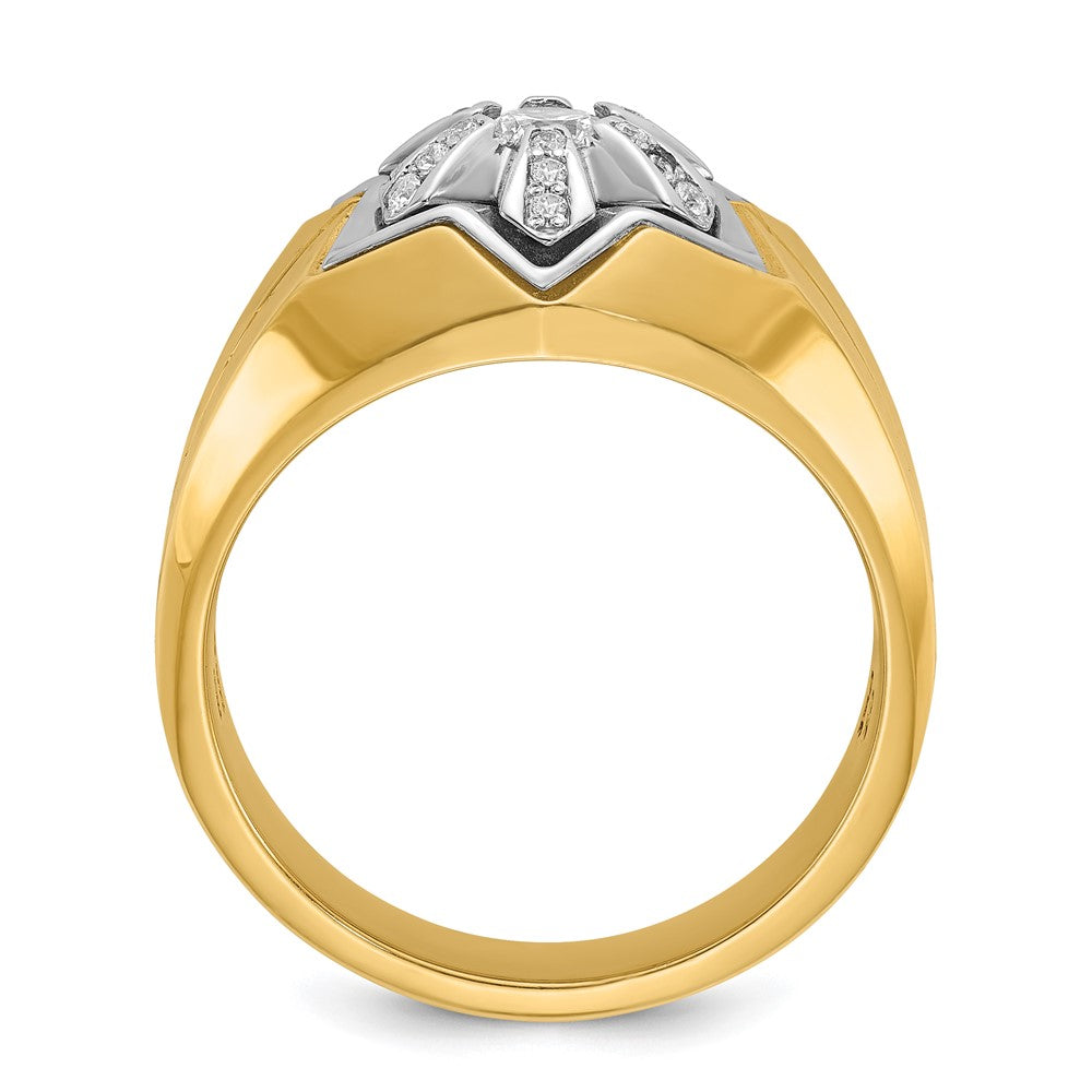 14k Two-tone Gold Men's 3/8 carat Diamond Complete Ring