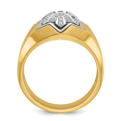 14k Two-tone Gold Men's 3/8 carat Diamond Complete Ring