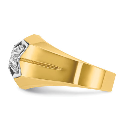 14k Two-tone Gold Men's 3/8 carat Diamond Complete Ring