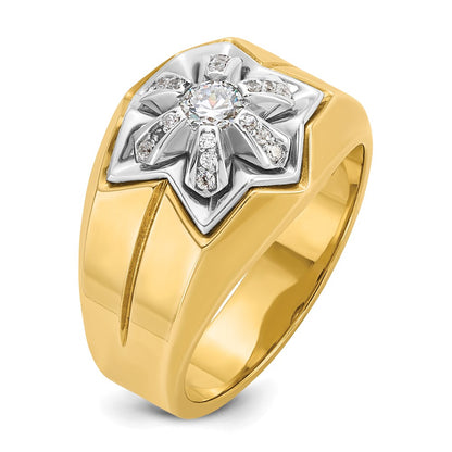 14k Two-tone Gold Men's 3/8 carat Diamond Complete Ring