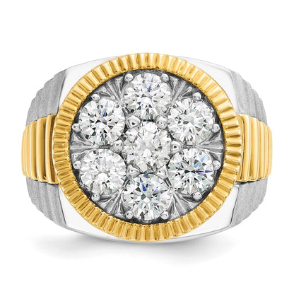 14k Two-tone Gold Men's 3 carat Diamond Complete Ring