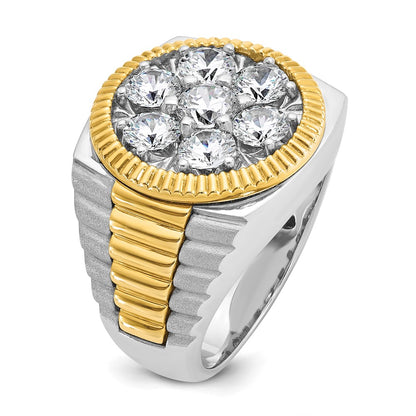 14k Two-tone Gold Men's 3 carat Diamond Complete Ring