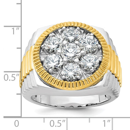 14k Two-tone Gold Men's 3 carat Diamond Complete Ring