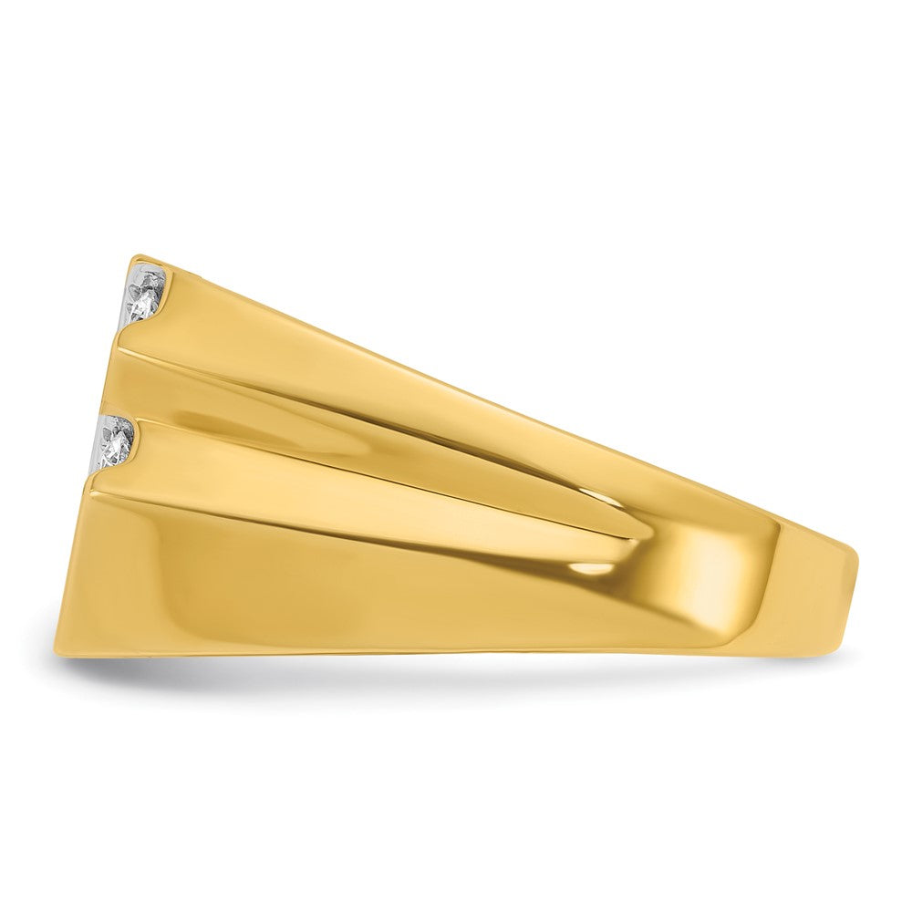 14k Yellow Gold Men's 3/4 carat Diamond Complete Ring