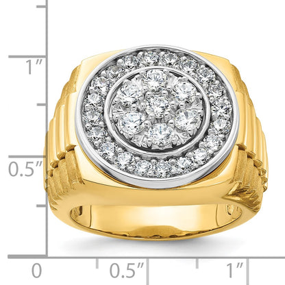 14k Two-tone Gold Men's 2 carat Diamond Complete Ring