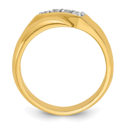 14k Yellow Gold Men's 1/5 carat Diamond Complete Ring