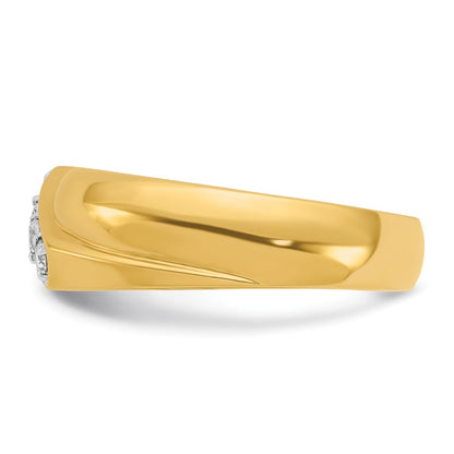 14k Yellow Gold Men's 1/5 carat Diamond Complete Ring