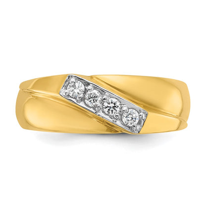 14k Yellow Gold Men's 1/5 carat Diamond Complete Ring