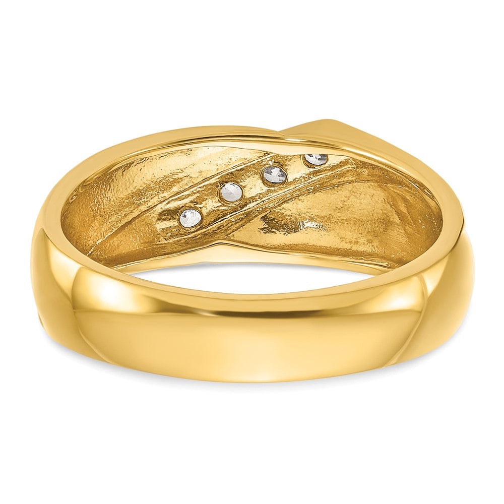 14k Yellow Gold Men's 1/5 carat Diamond Complete Ring