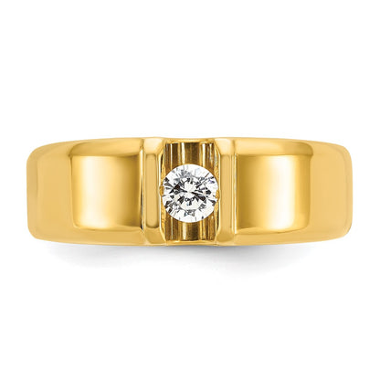 14k Yellow Gold Men's 1/4 carat Diamond Complete Ring