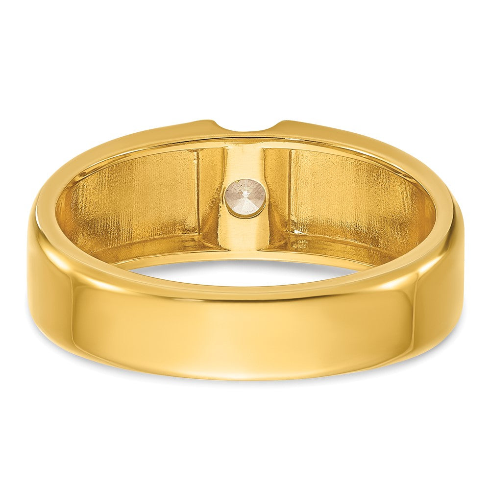14k Yellow Gold Men's 1/4 carat Diamond Complete Ring
