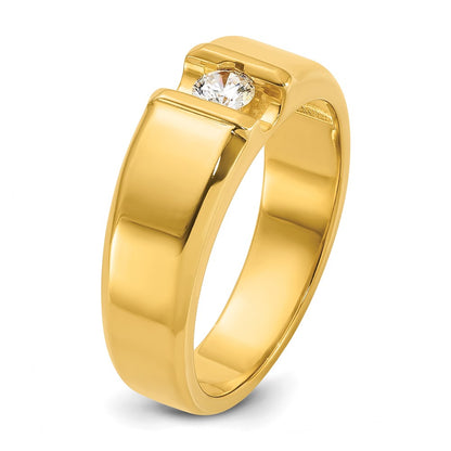 14k Yellow Gold Men's 1/4 carat Diamond Complete Ring