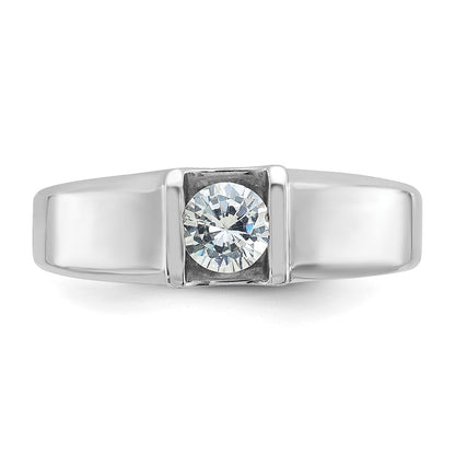 14k White Gold Men's 1/2 carat Diamond Complete Ring