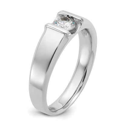14k White Gold Men's 1/2 carat Diamond Complete Ring