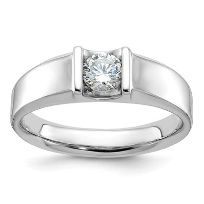 14k White Gold Men's 1/2 carat Diamond Complete Ring