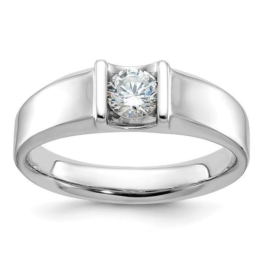 14k White Gold Men's 1/2 carat Diamond Complete Ring