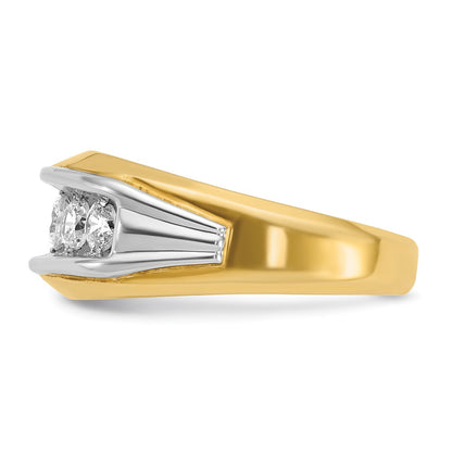 14k Two-tone Gold Men's 1 carat Diamond Complete Ring