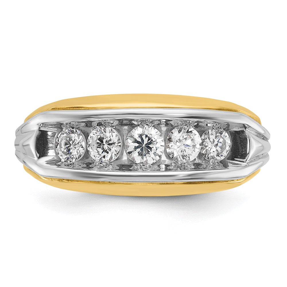 14k Two-tone Gold Men's 1 carat Diamond Complete Ring