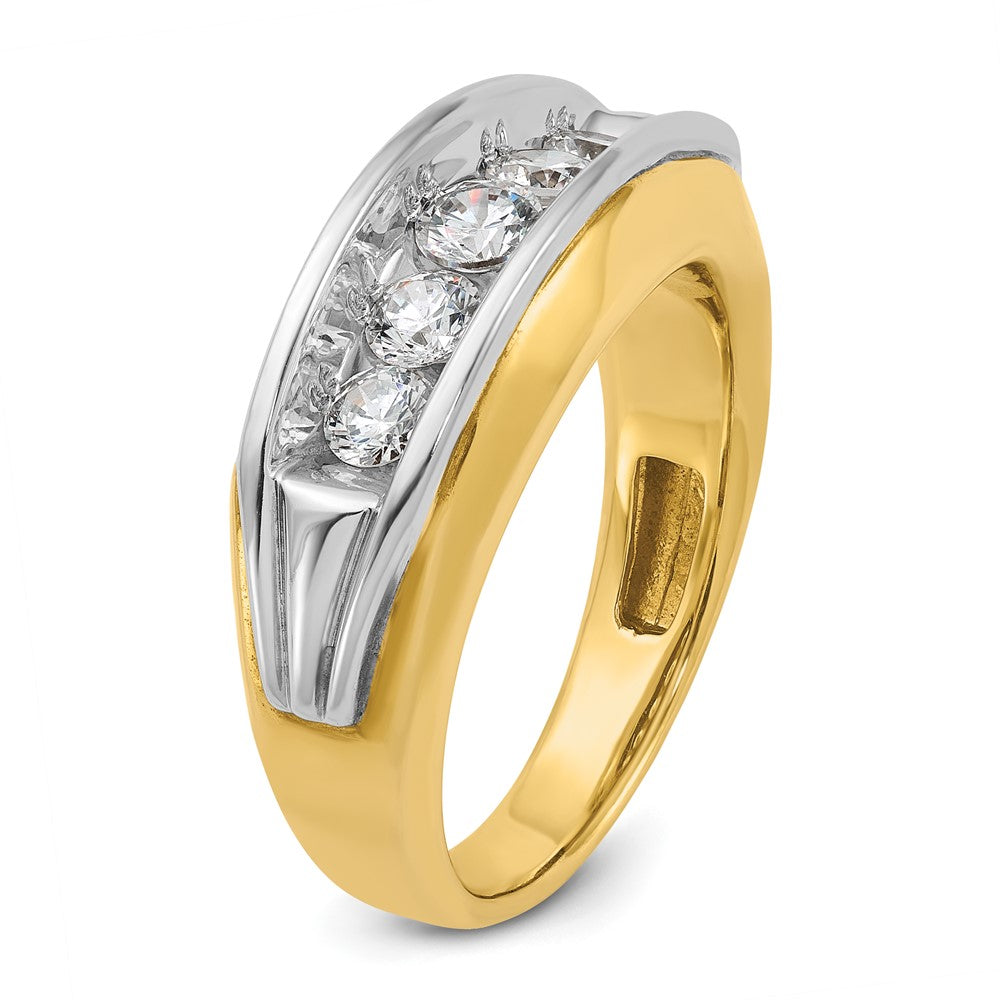 14k Two-tone Gold Men's 1 carat Diamond Complete Ring