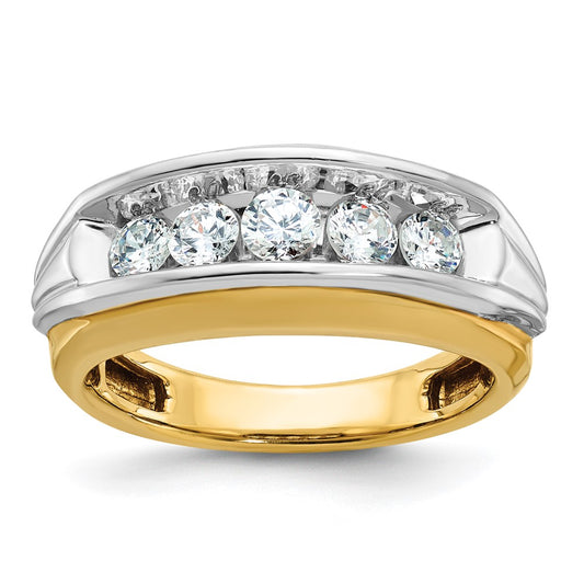 14k Two-tone Gold Men's 1 carat Diamond Complete Ring