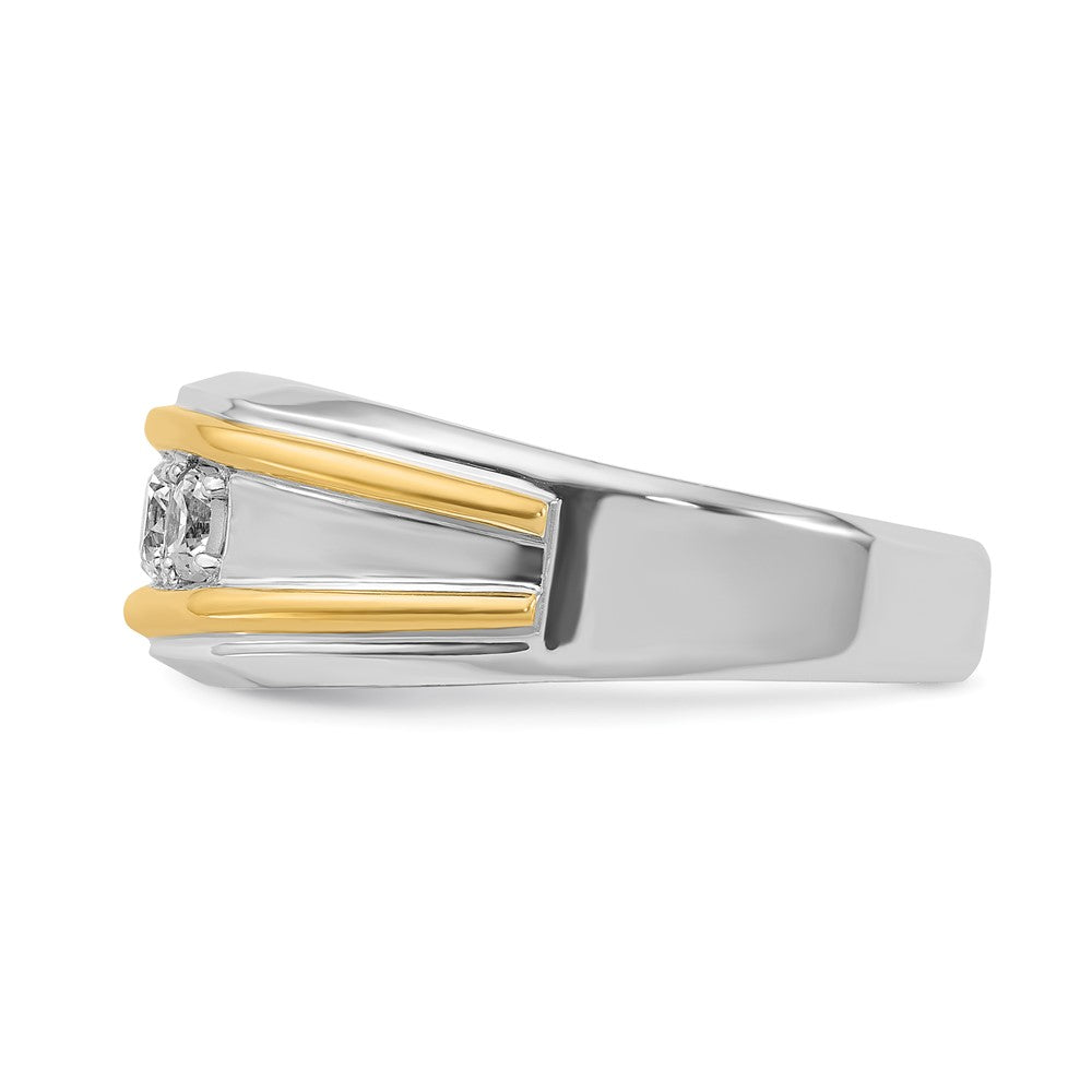 14k Two-tone Gold Men's 1/2 carat Diamond Complete Ring