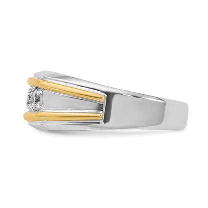 14k Two-tone Gold Men's 1/2 carat Diamond Complete Ring