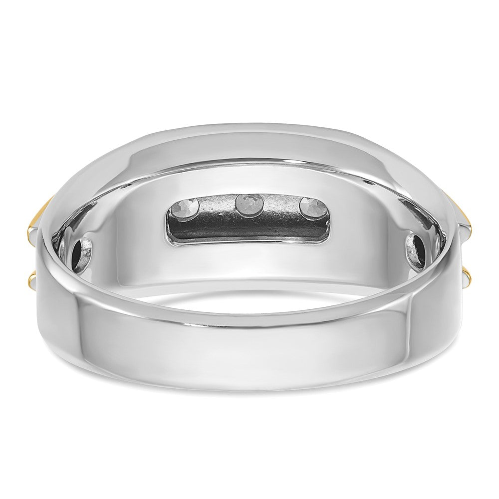 14k Two-tone Gold Men's 1/2 carat Diamond Complete Ring