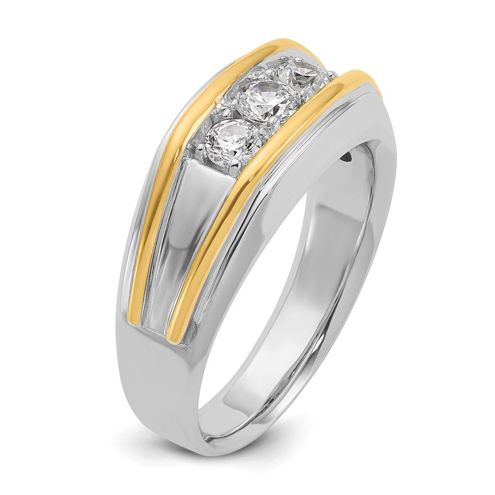 14k Two-tone Gold Men's 1/2 carat Diamond Complete Ring