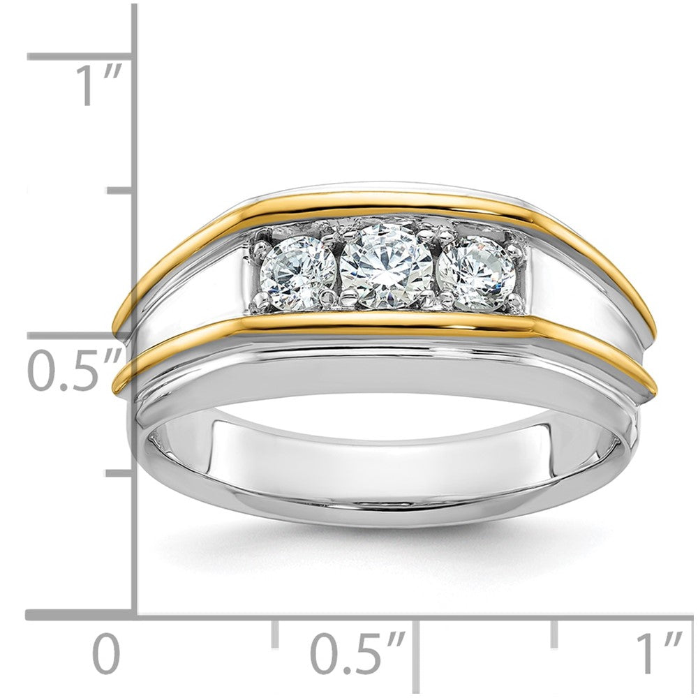 14k Two-tone Gold Men's 1/2 carat Diamond Complete Ring